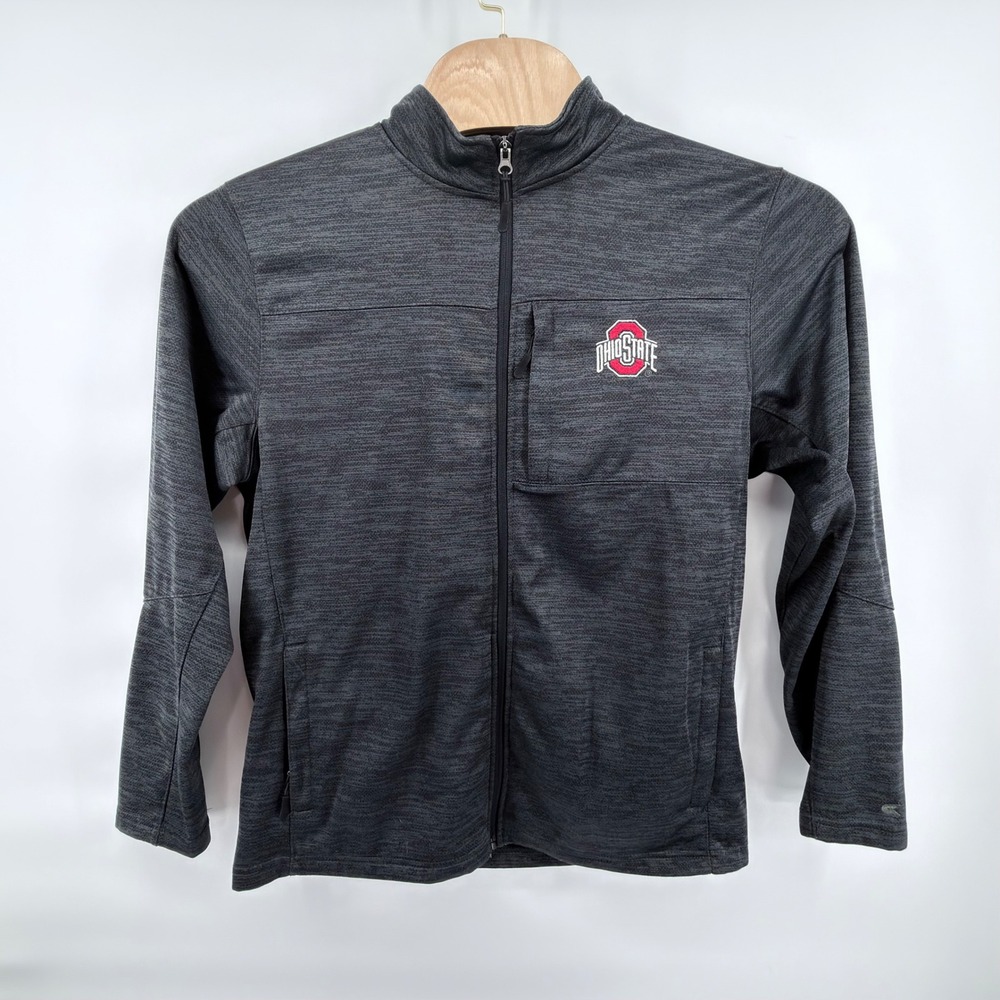 Ohio‎ State Buckeyes Colosseum Mens Large Full Zip Jacket Charcoal Grey Fleece